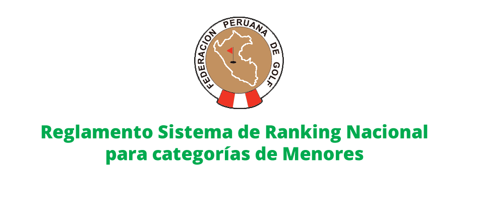 Reglamento Sistema de Ranking Nacional para categorías de Menores