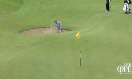 El primer eagle del Open llega desde el búnker…