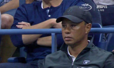 Tiger disfruta de la semifinal del Us Open desde el palco de Nadal