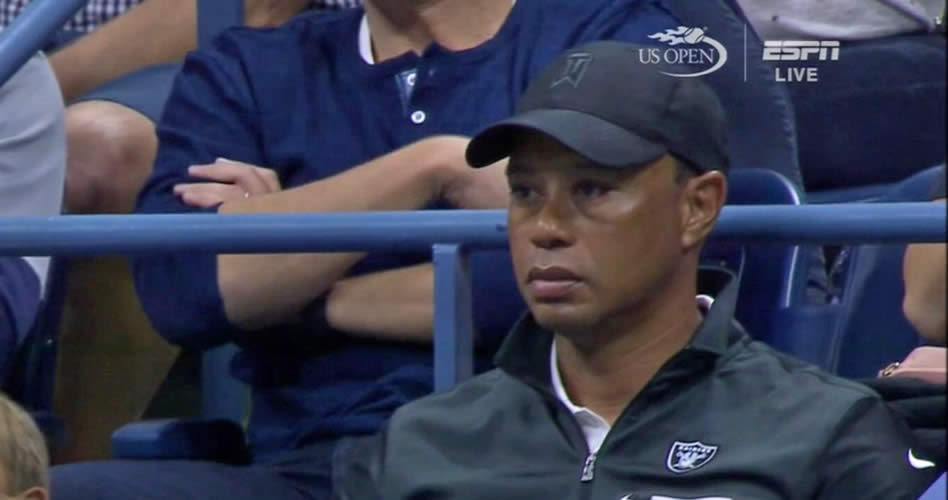 Tiger disfruta de la semifinal del Us Open desde el palco de Nadal