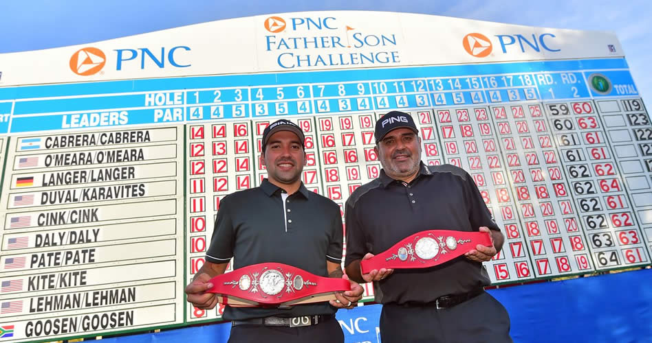 Angel Cabrera tras triunfar junto a su hijo en el Father/Son Challenge: “Ha sido por lejos la mejor semana del año para mí”