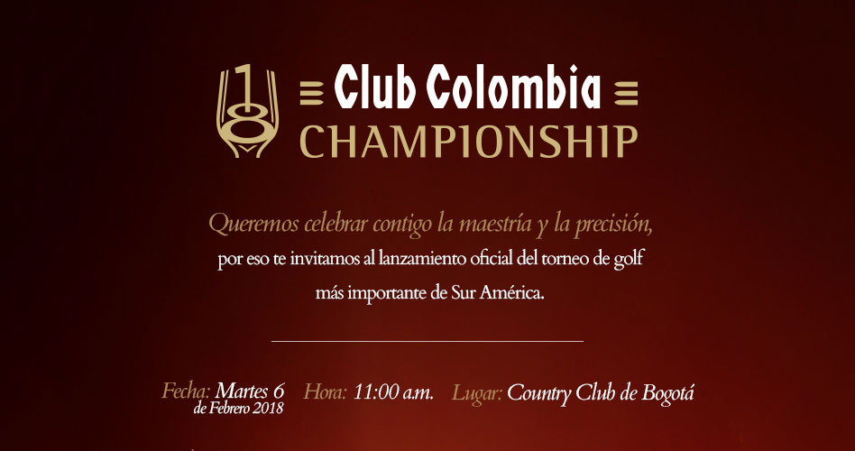 Este martes 6 de febrero se realizará la presentación oficial del Club Colombia Championship 2018