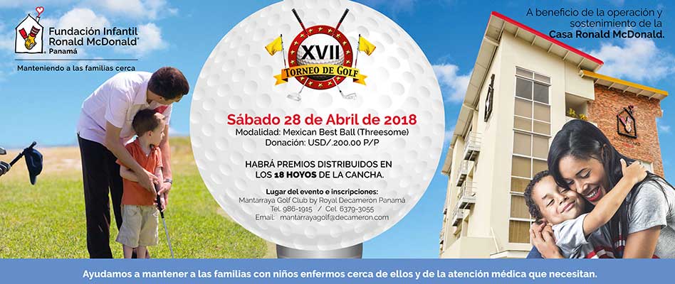 Decimoséptima edición del tradicional Torneo de Golf de Fundación Infantil Ronald McDonald Panamá