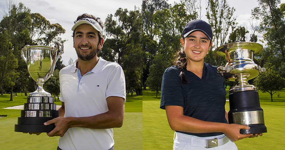 Juan Francisco Mejía y María José Bohórquez, los campeones Nacionales de golf