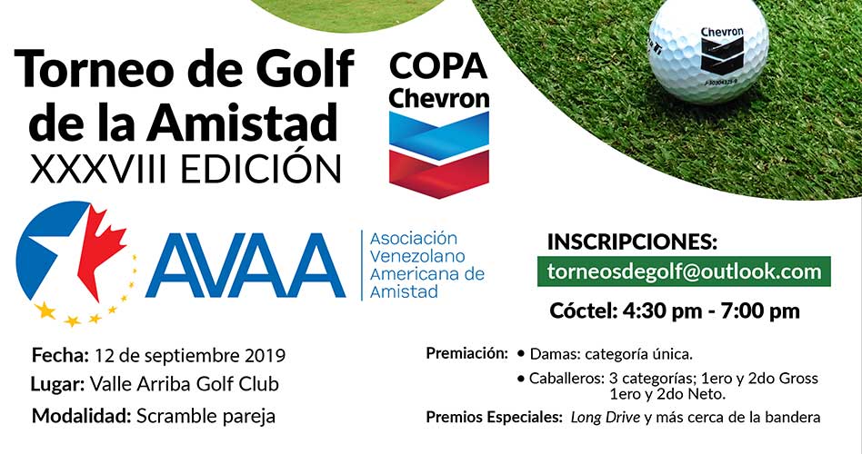 El XXXVIII Torneo de Golf de la Amistad AVAA 2019 se acerca