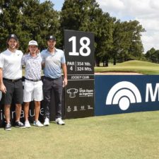 Los hermanos Facundo, Gonzalo h y Nicolás Pieres participaron del Pro-Am del 114° VISA Open de Argentina presentado por Macro en el Jockey Club junto al profesional Tommy Cocha. / Gentileza: Enrique Berardi/PGA TOUR