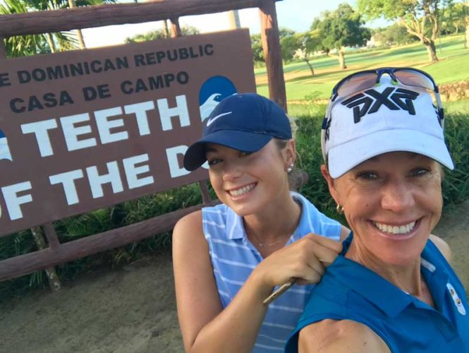 Suzy Whaley y su hija Kelly disfrutaron de una experiencia inolvidable en el fantástico campo de Teeth of the Dog en Casa de Campo